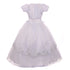 Rain Kids Big Girls White Glitter Tulle Peplum Organza Communion Dress 7-20 - SophiasStyle.com
